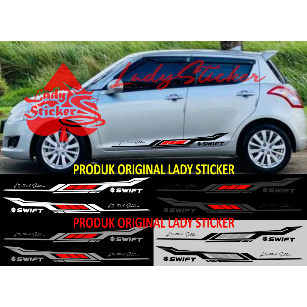 Cutting sticker mobil swift sticker stiker mobil suzuki swift