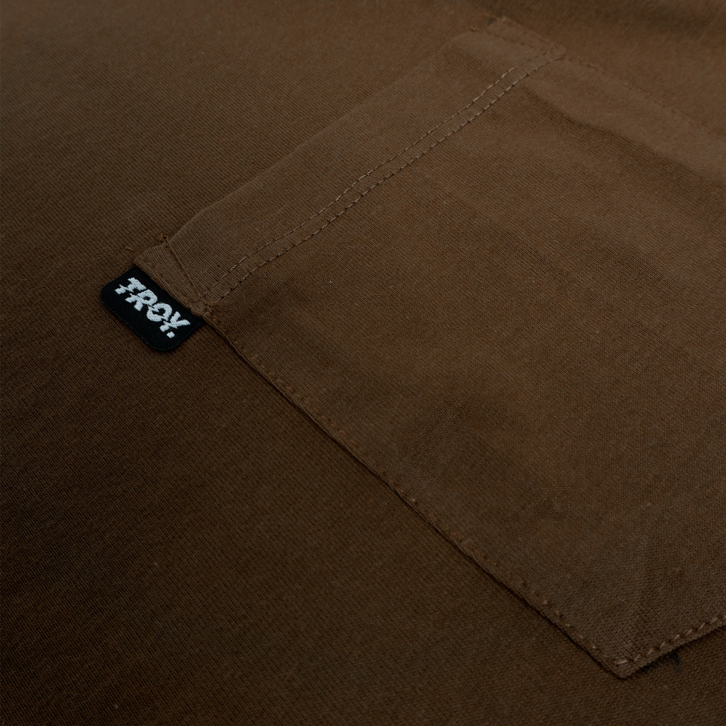 Troy Company Boxy Pocket Oversize Tshirt Toffee CactoOwl - Kaos Boxy Oversize Coklat Toffee BKD 3455