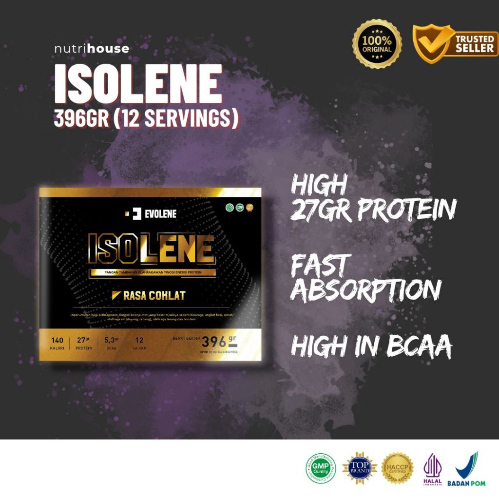 Evolene Isolene 396gr 12 saset ISO LENE Whey Protein Isolene Nutrihouse Evolene Medan