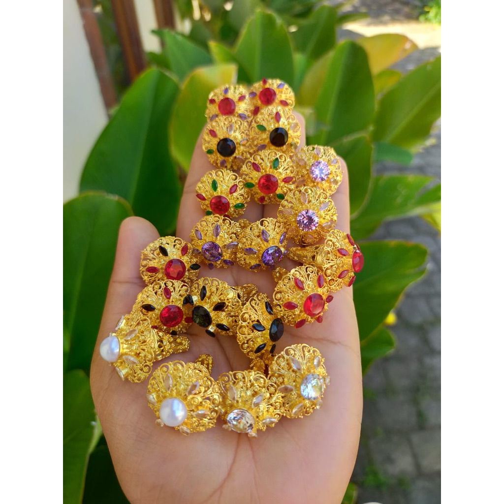 subeng alpaka bali lapis emas permata zircon