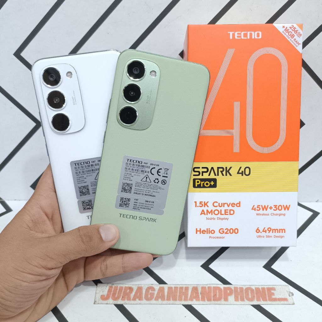 TECNO SPARK 40 PRO PLUS 8/256GB 8/128GB HP BEKAS SECOND FULLSET