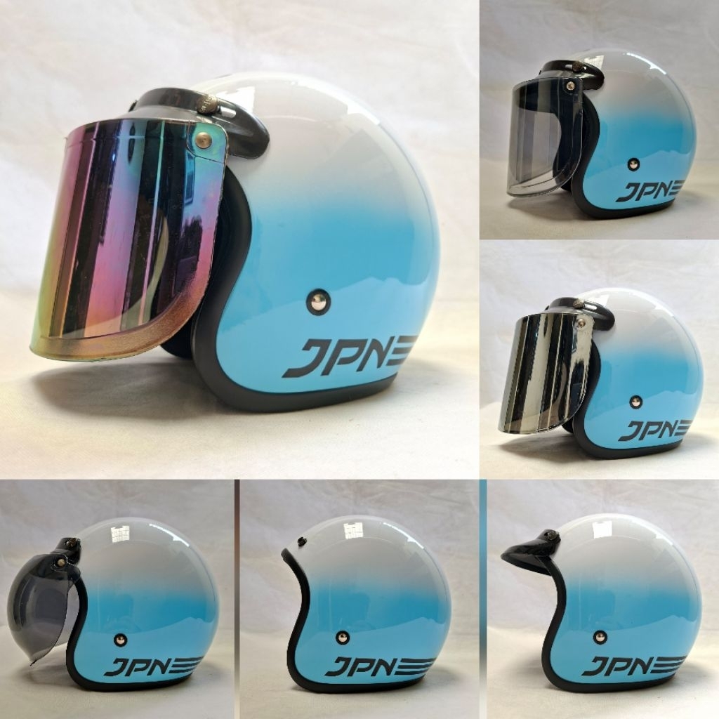 HELM JPN ARC RAINBOW WARNA BIRU PUTIH ORIGINAL JPN