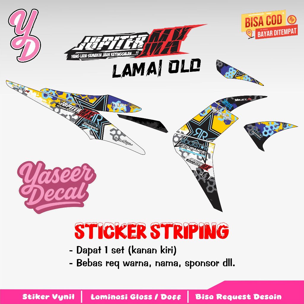 Striping Jupiter Mx Old - Stiker Sticker Striping Variasi Lis Yamaha Jupiter Mx Old - Striping Holog