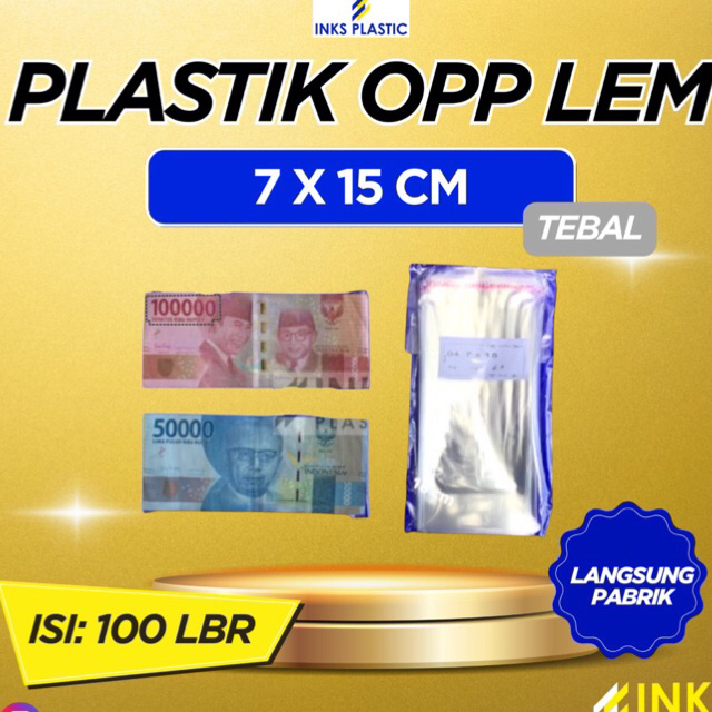 PLASTIK OPP LEM SEAL 7x15 TEBAL PLASTIK UANG