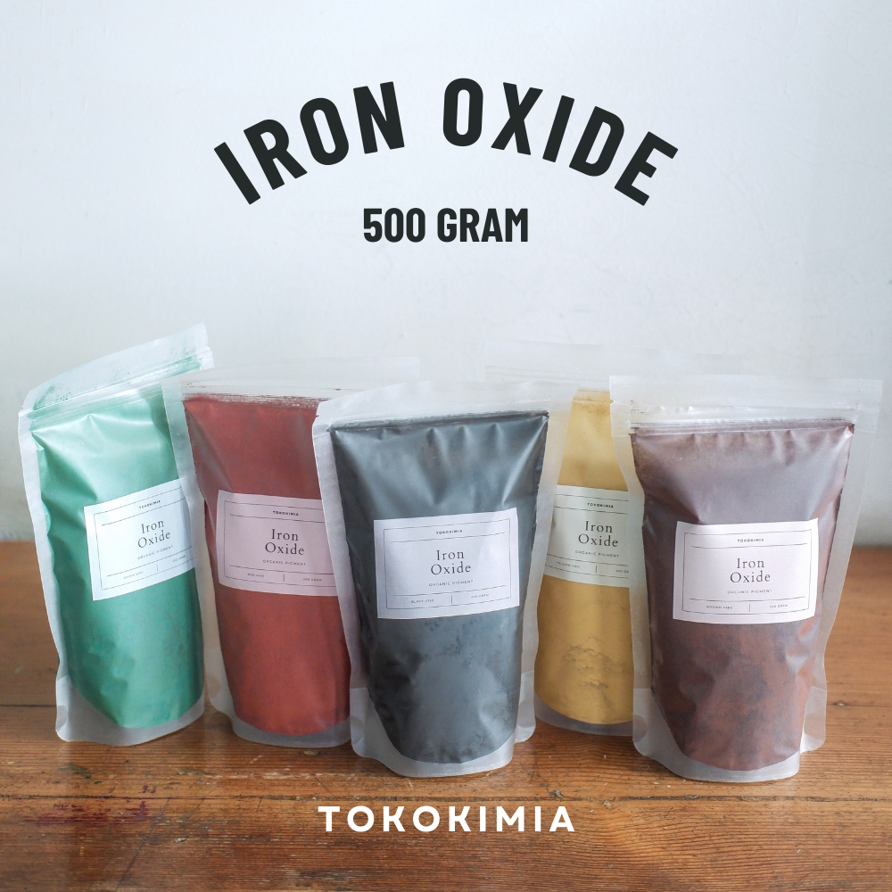 Iron Oxide 500 gr - Organic Pigment Powder Red Black Brown Green Yellow Blue Orange White Pewarna Pa