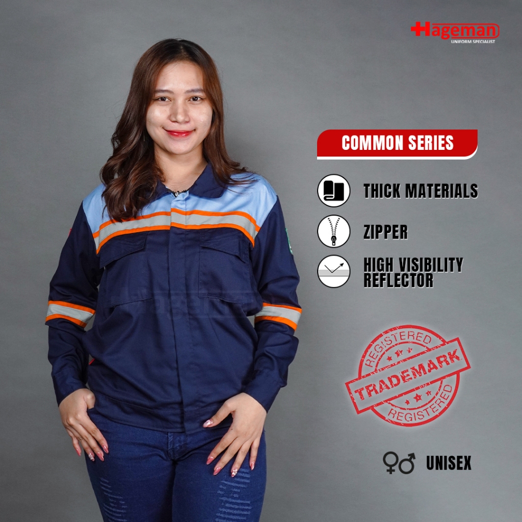 Hageman - Wearpack Safety / Wearpack Atasan Warna Navy Kombinasi Biru