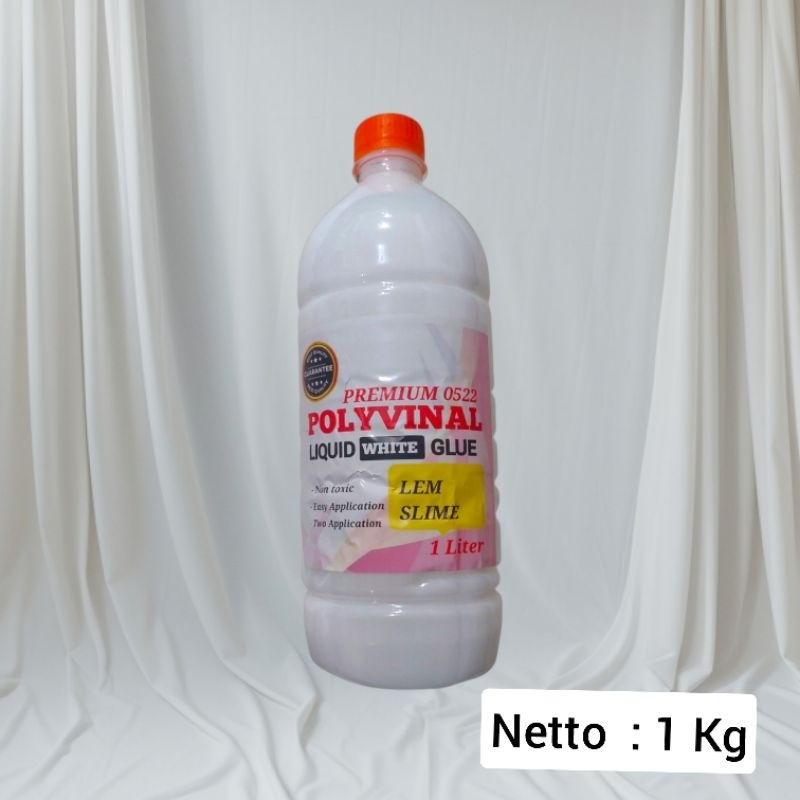 LEM SLIME CLEAR GLUE 1 KG POVINAL bening PVA LEM sekolah