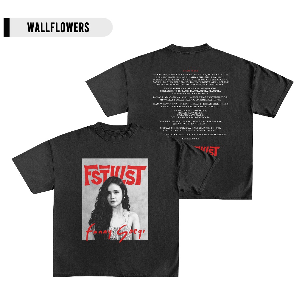 FSTVLST x FANNY SOEGI - ENAM MASA TSHIRT HITAM / KAOS DISTRO COWOK / KAOS FSTVLS