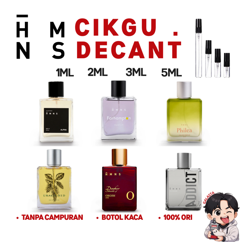 Decant Parfum HMNS / Decant Parfum Lokal /Share In Jar / HMNS Philea / HMNS Addict /HMNS Unpatched /