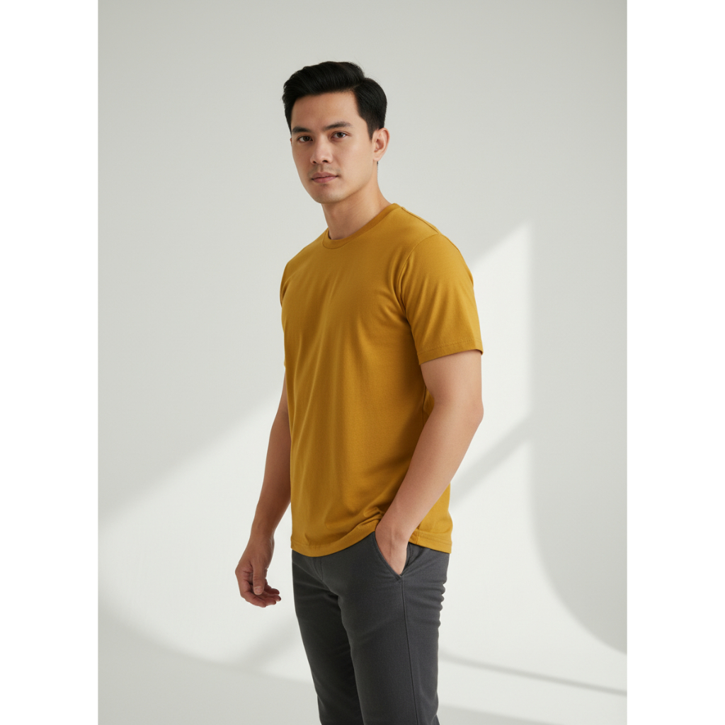 Kaos Polos Cotton 24S MUSTARD / Kaos Combad Pria 24S / Tshirt Polos 24S