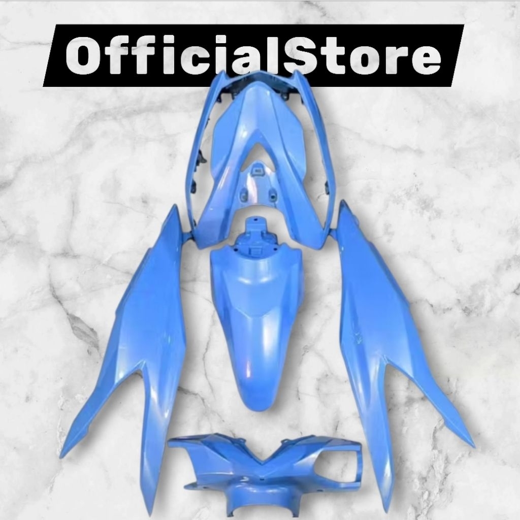 Cover bodi full halus motor honda beat Deluxe gen 1 CBS warna biru lembayung gold tahun 2020 2021 20