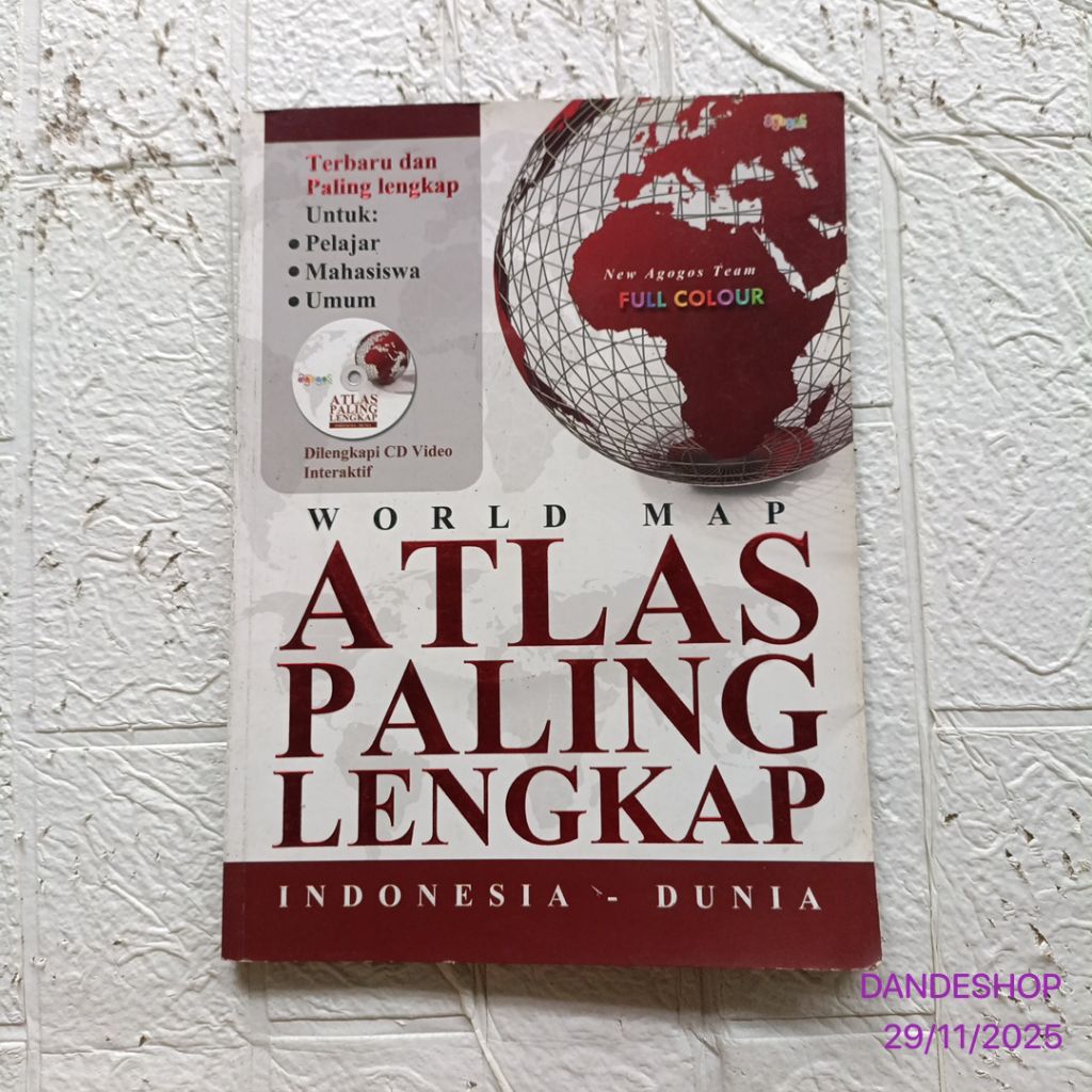 (bekas) ATLAS Paling Lengkap World Map Indonesia Dunia (PENERBIT AGOGOS)