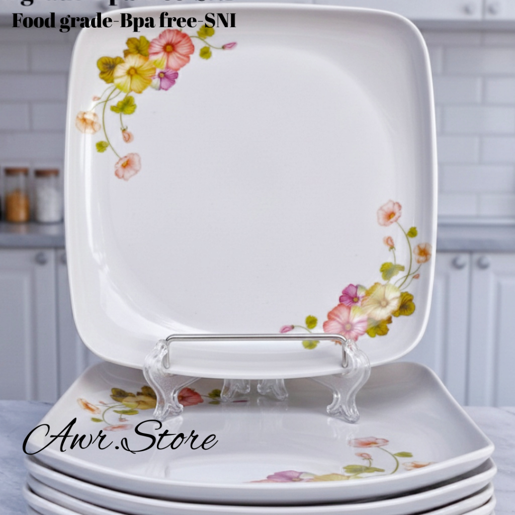 PROMO 3PCS PIRING SAJI BESAR TEPLEK MELAMIN ASLI MOTIF TERBARU 24CM PIRING UNIK SERBAGUNA