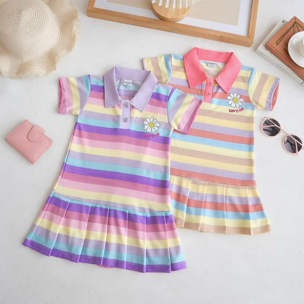 Dress wangki anak amora pelangi / daster wangki anak perempuan babyterry