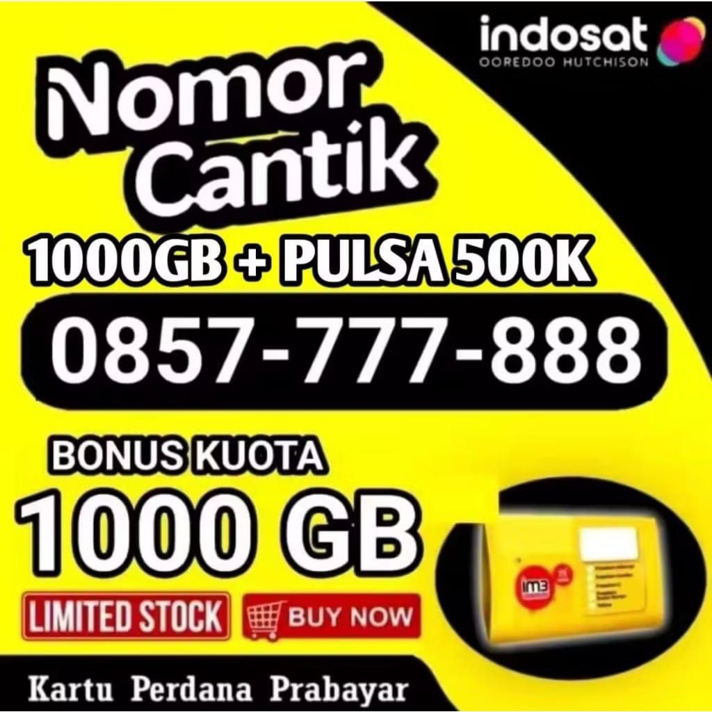 Promo Kartu Perdana Indosat/im3 10Digit Bonus Kuota 1000GB Support Jaringan 4G