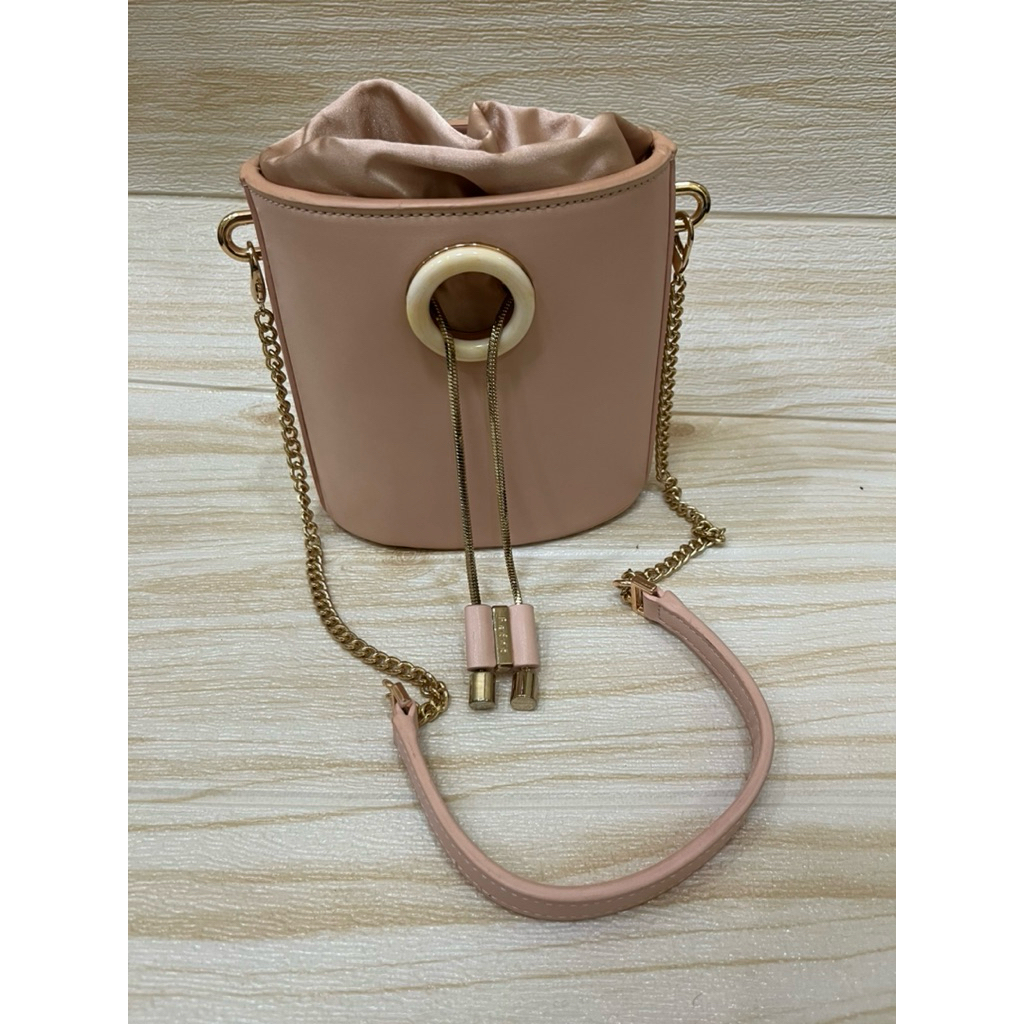 preloved pedro pink bucket bag sling