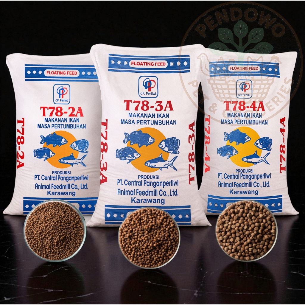 PELET PAKAN IKAN "TURBO T78-2A, T78-3A, T78-4A" Gurame,Nila,Mas,Bandeng. 10 - 30 Kilogram