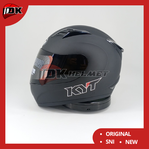 HELM FULL FACE KYT R10 R-10 SOLID BLACK MATT DOFT HITAM DOFF POLOS MURAH BARU ORIGINAL