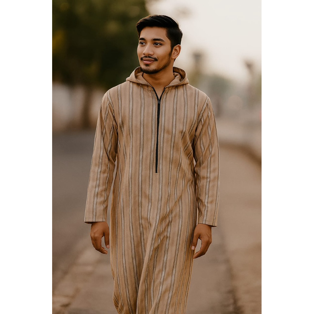 Gamis Maroko Hoodie | Jubah Maroko Hoodie pria dewasa