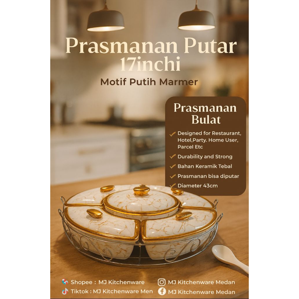 Prasmanan Putar Keramik 17INCHI