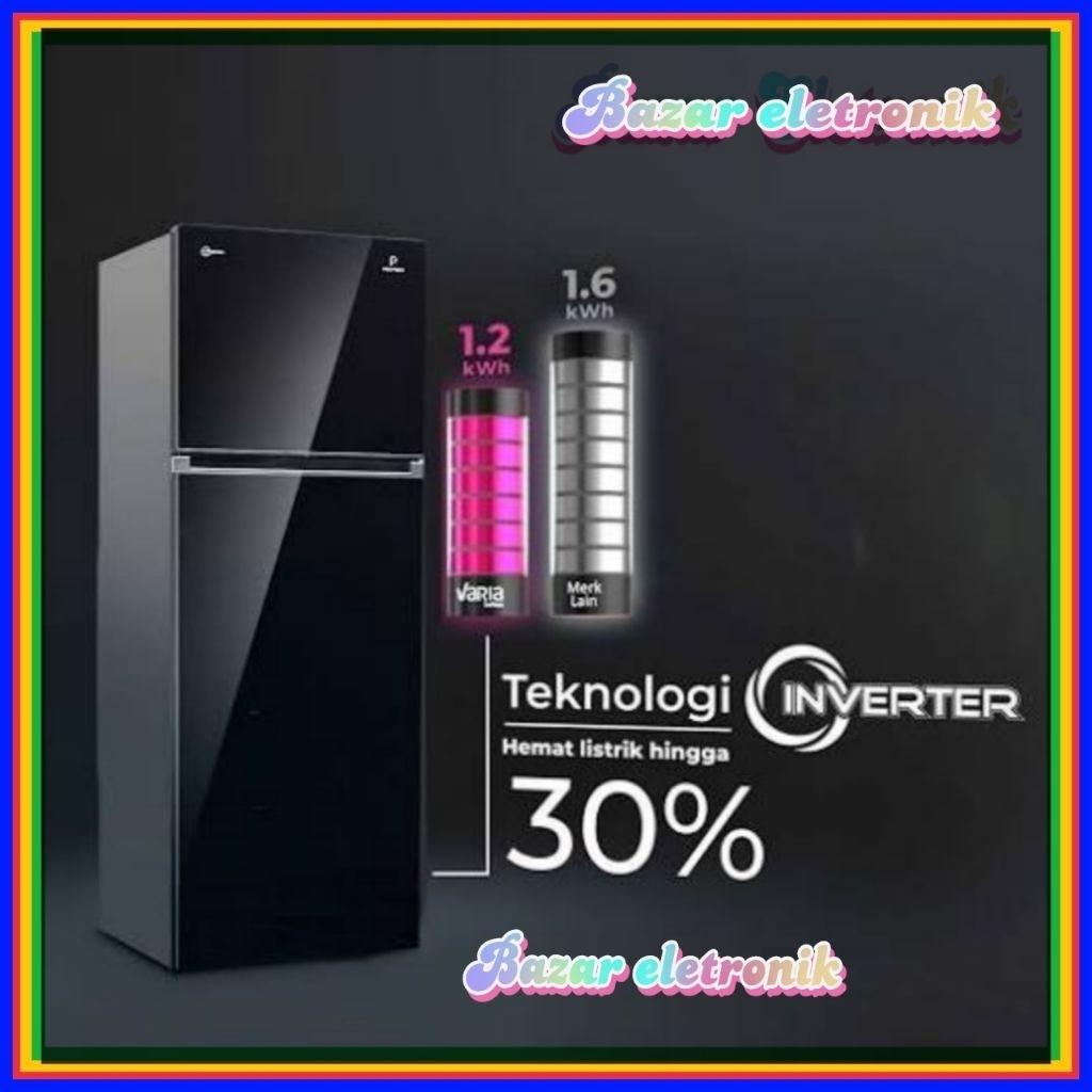 KULKAS POLYTRON PRW 29VX / KULKAS POLYTRON 2 PINTU 260 LITER INVERTER  / POLYTRON PRW-29VX