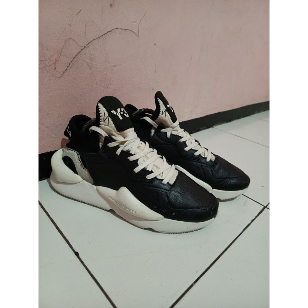 Sepatu Sneakers 4dd4s Y-3 Kaiwa Black White size - 41,5