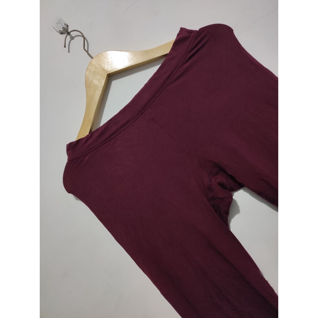 Legging Katun Uniqlo Heattech Extra Warm Maroen