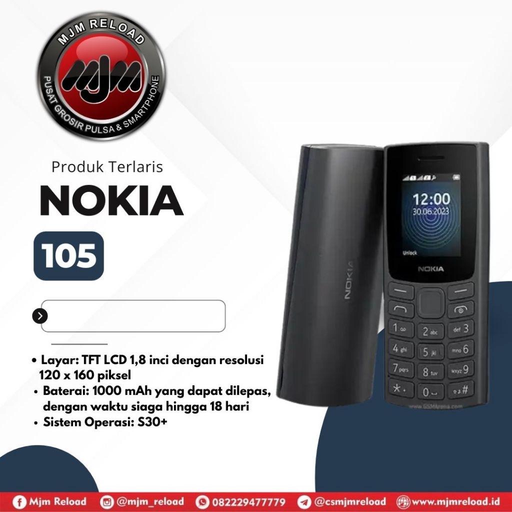 NOKIA 105, HP JADUL KEKINIAN 1000mAh TERBARU