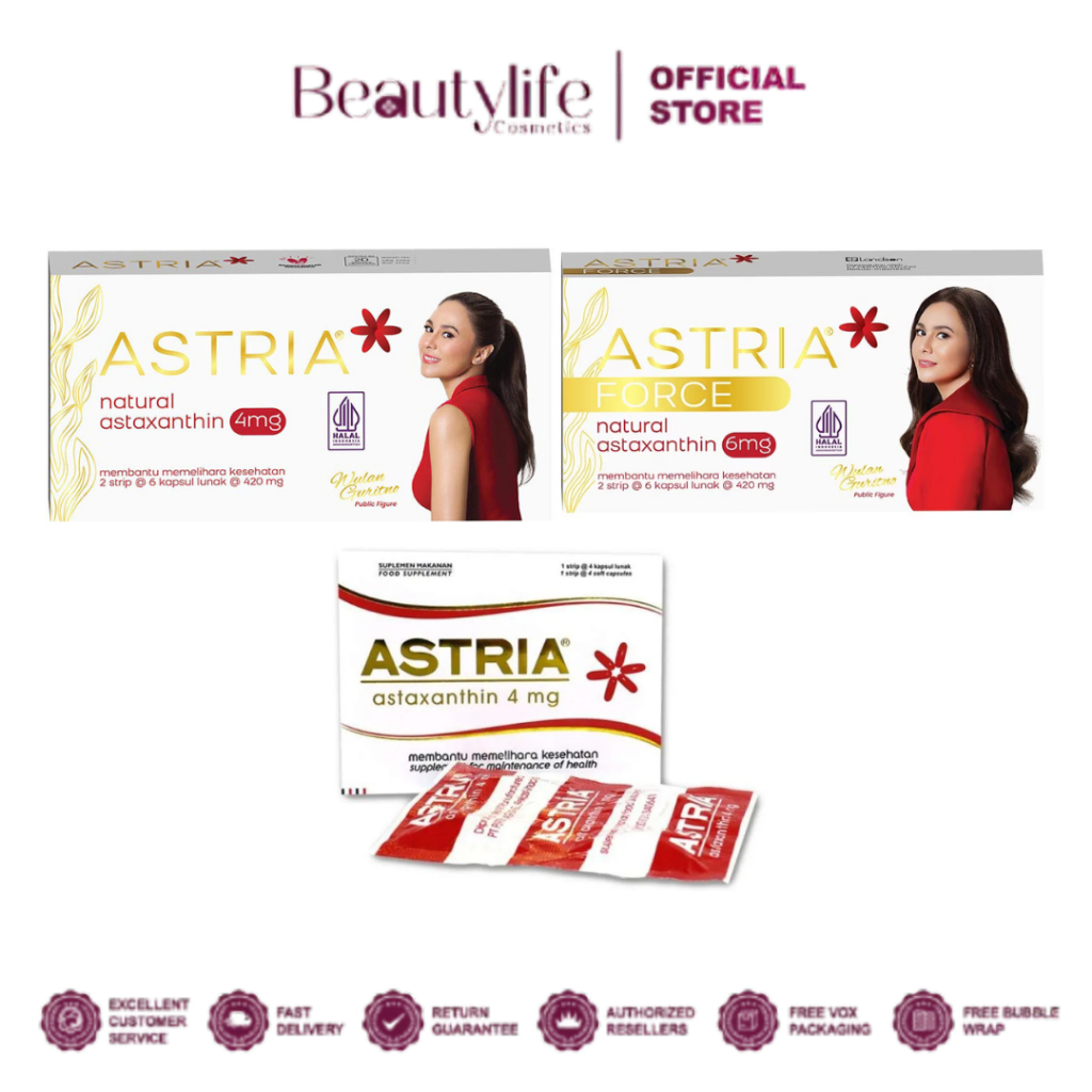 Astria Suplemen Kesehatan | Astria Catch Cover Natural Astaxanthin | Astria Force Natural Astaxanthi