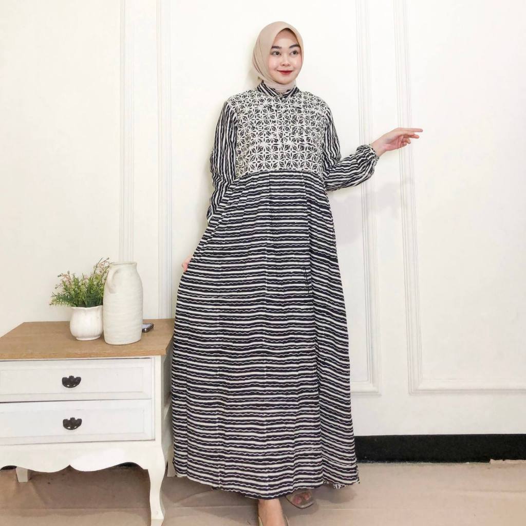 GAMIS FASHION MODEL INAYAH NURIMA BATIK CAP RAYON PREMIUM BUSUI ADEM