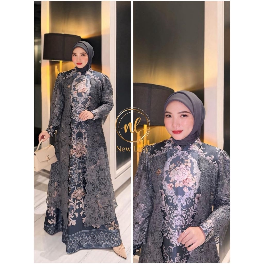 HIERA DRESS NEWLUSY/MYZA DRESS NEWLUSY/Gamis newlusy original/gamis lebaran mewah elegan/gamis remaj