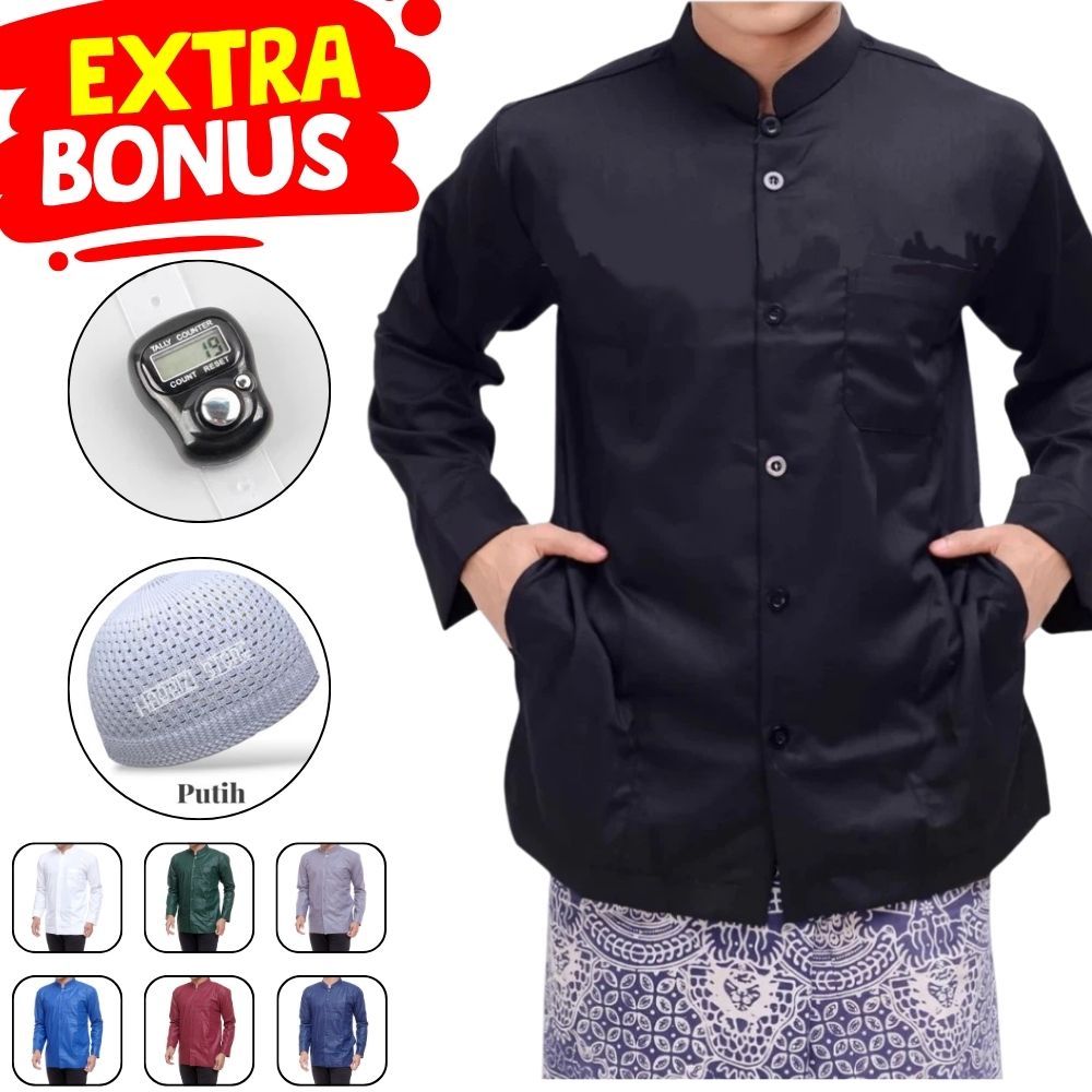 Baju Koko Pria Dewasa Lengan Panjang Baju Koko Saku Samping Koko Model Ammu Haibah Terbaru