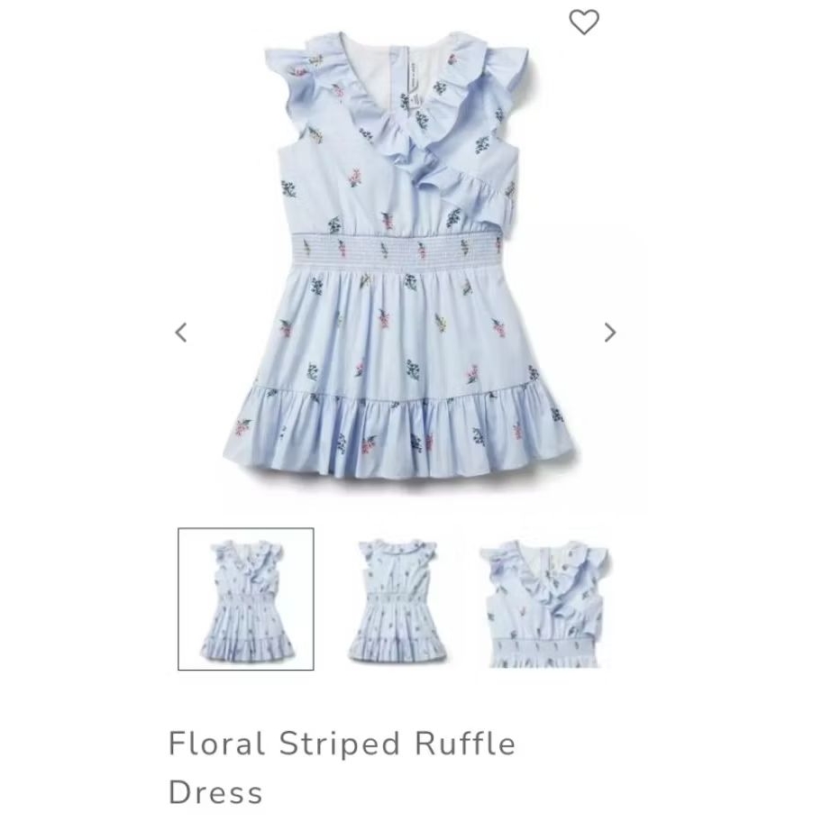 Janie and Jack Floral Striped Ruffle Dress