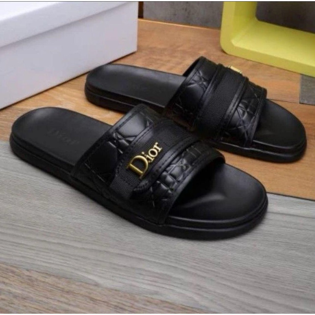 sandal selop cowok hitam polos terkeren,sandal selop cowok slip on 0034-3 myboss123
