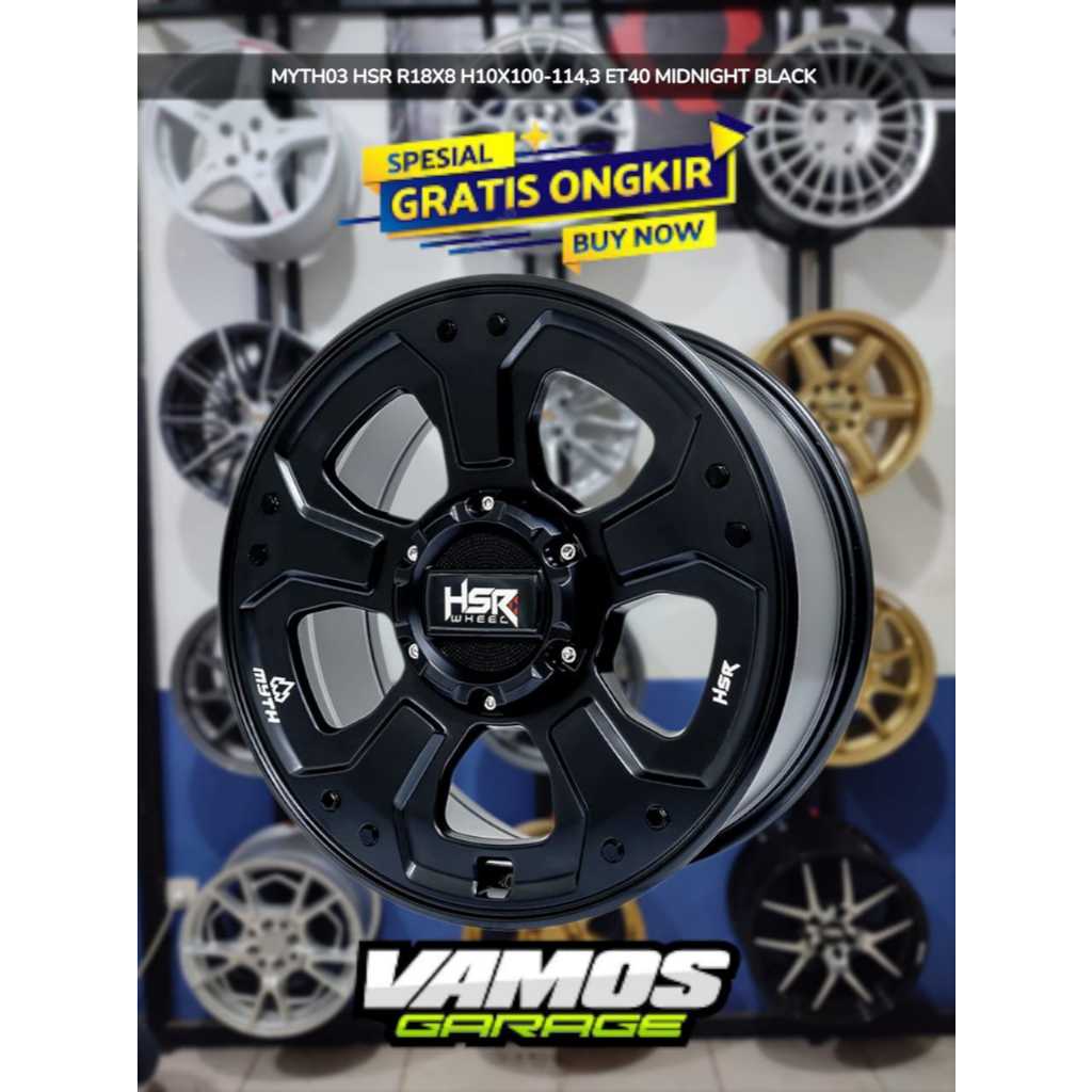 velg racing HSR MYTH03 R18X8 H6X139,7  PELEK MOBIL COCOK BUAT EVEREST PAJERO HILUX DOUBLE CABIN DLL