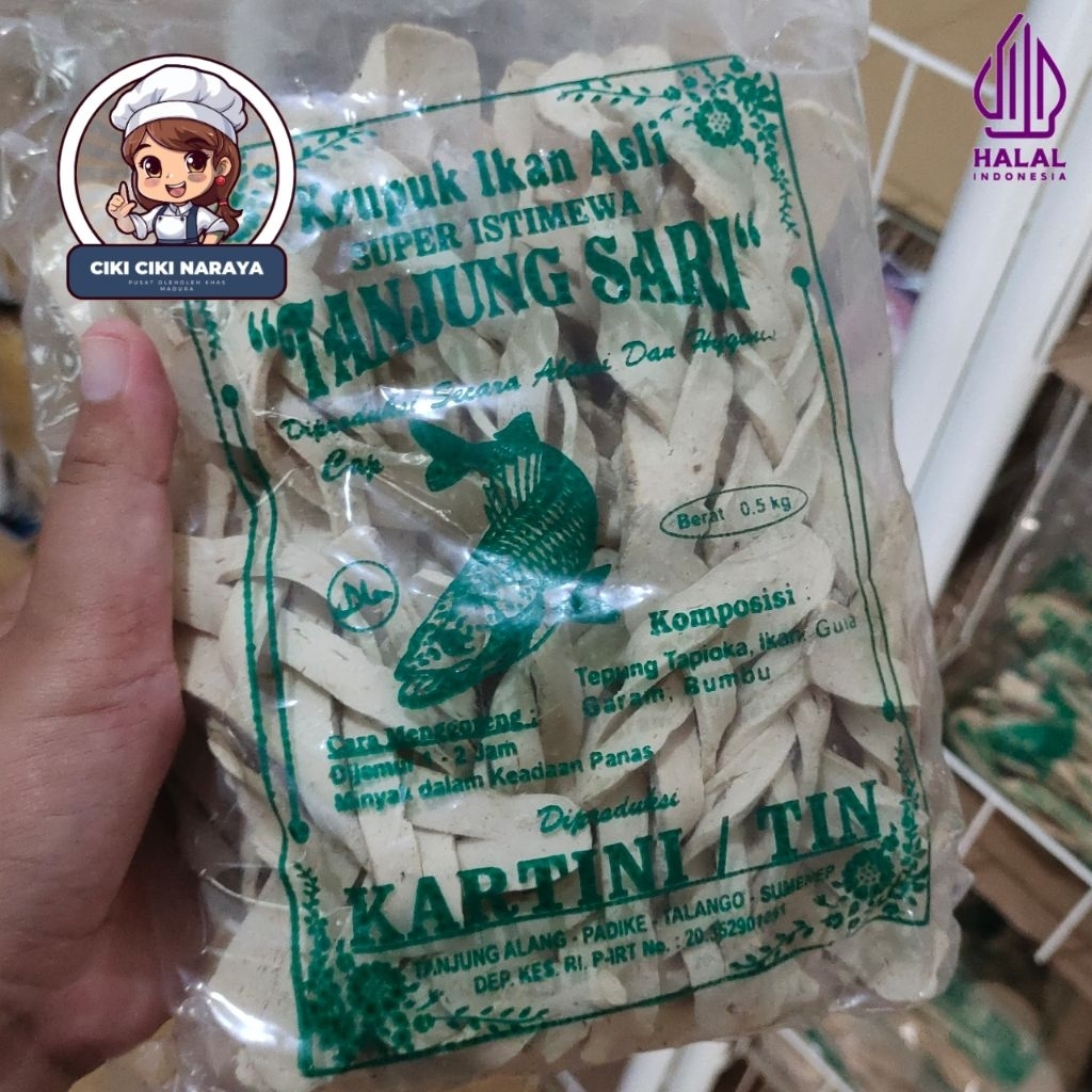 Kerupuk Ikan Kepang Kerupuk Ikan Mentah Tanjung Sari Khas Madura Gurih Nampol