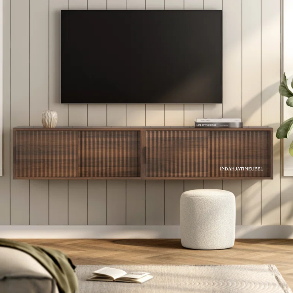 Bufet Dinding Meja Console Minimalis Cabinet Gantung Modern Pintu Gesee Sliding Kayu Jati