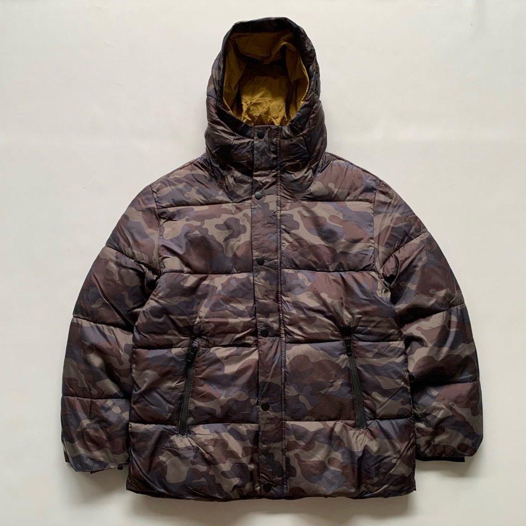 ZARA CAMO PUFFER DOWN JACKET