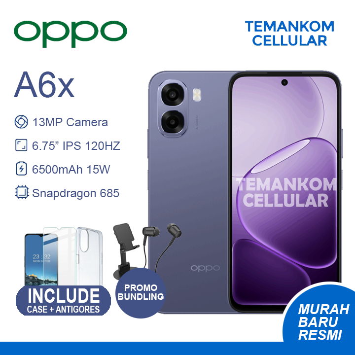 Oppo A6X 12GB RAM baru 6/256 6+6 extend RAM 6GB 256GB A6 X Military Grade kuat GARANSI RESMI