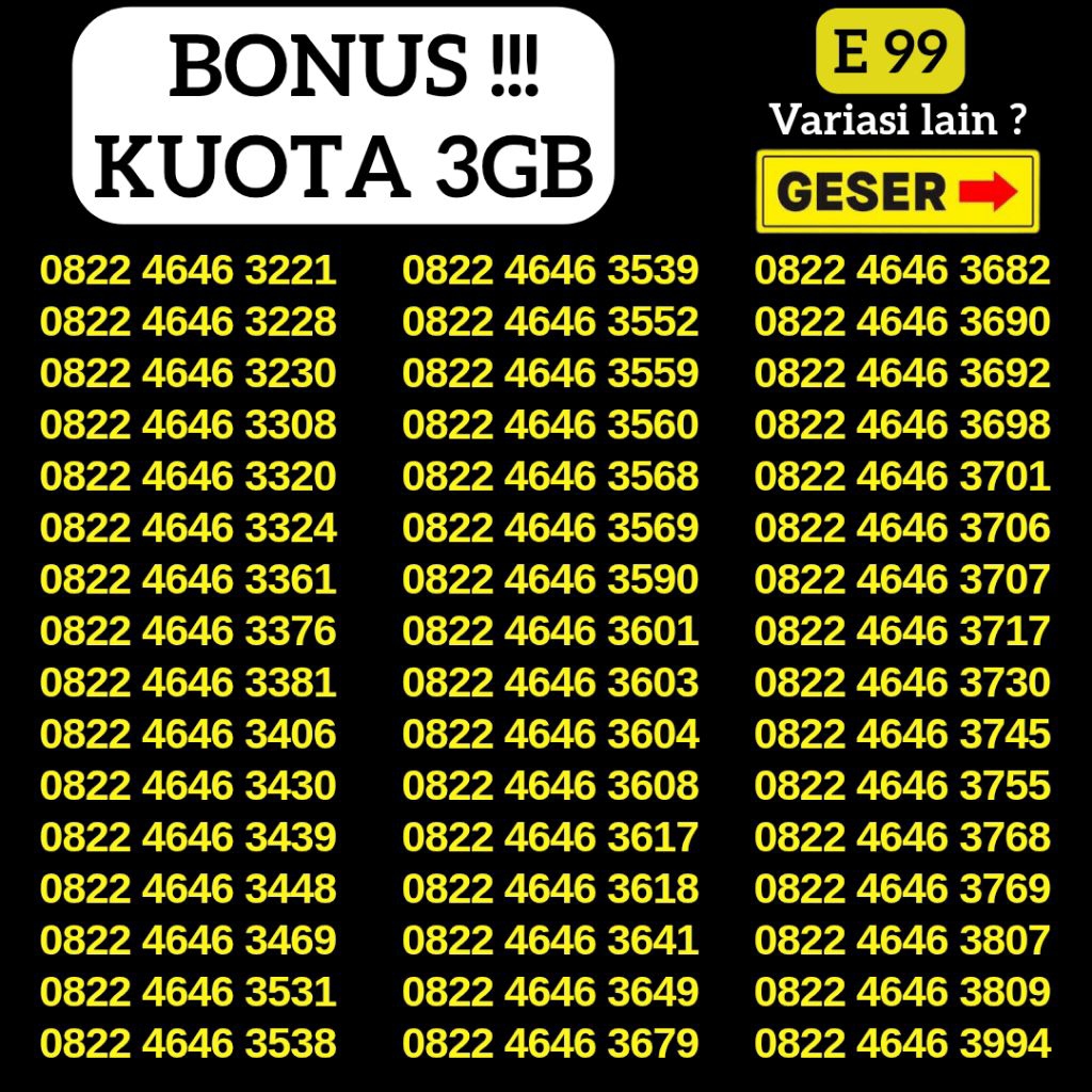 KARTU PERDANA NOMOR CANTIK NOMOR SIMPATI 4G 5G TELKOMSEL NOCAN SIMPATI NOMER SIMPATI NOMOR 0822 4646