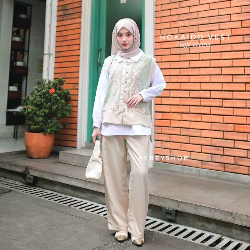 [COD] Hokaido Vest Korea  Bahan Royaltwist Premium Daily Outfit (tidak include inner) by Rereyshop