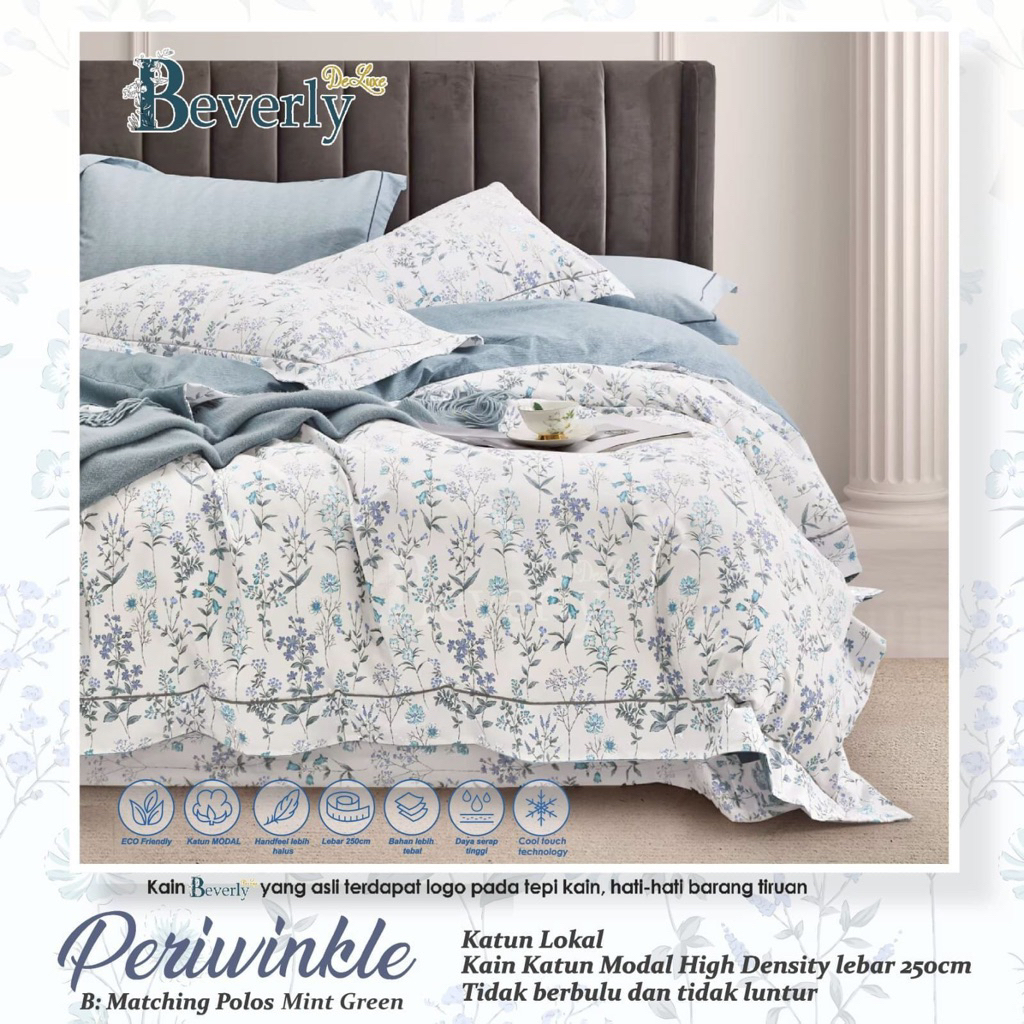 (COD) Ziby - Sprei Set Motif Periwinkle Sprei Anti Geser | Sprei Premium | 90x200x20 | 100x200x20 | 