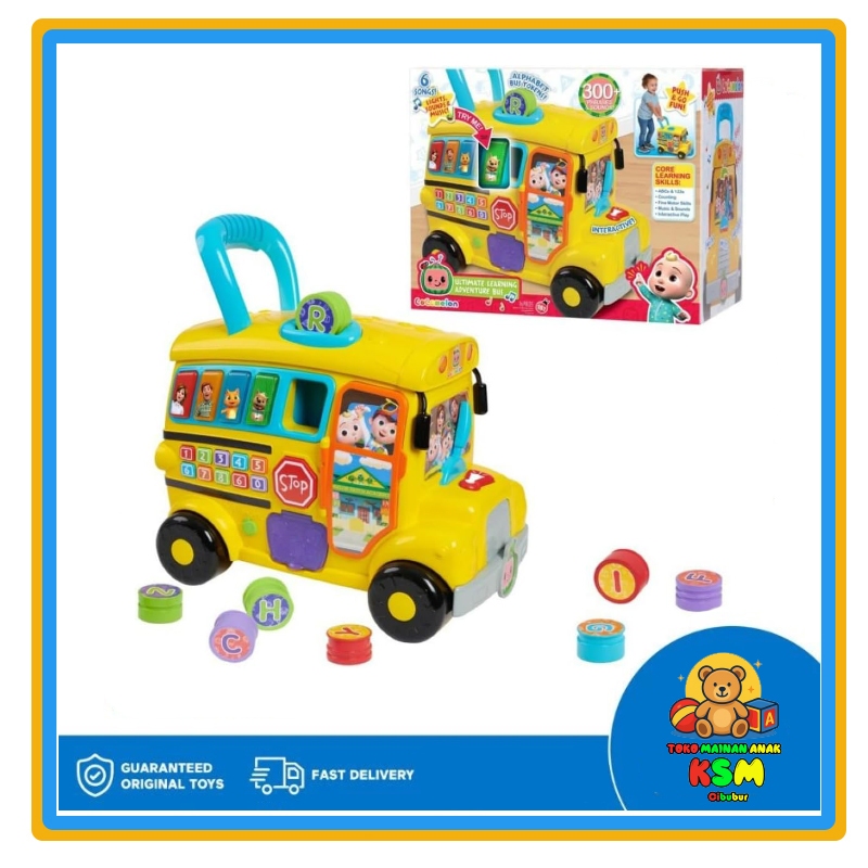 Mainan Anak CoComelon Learning Bus Original – Bus Belajar Interaktif Lagu & Cahaya