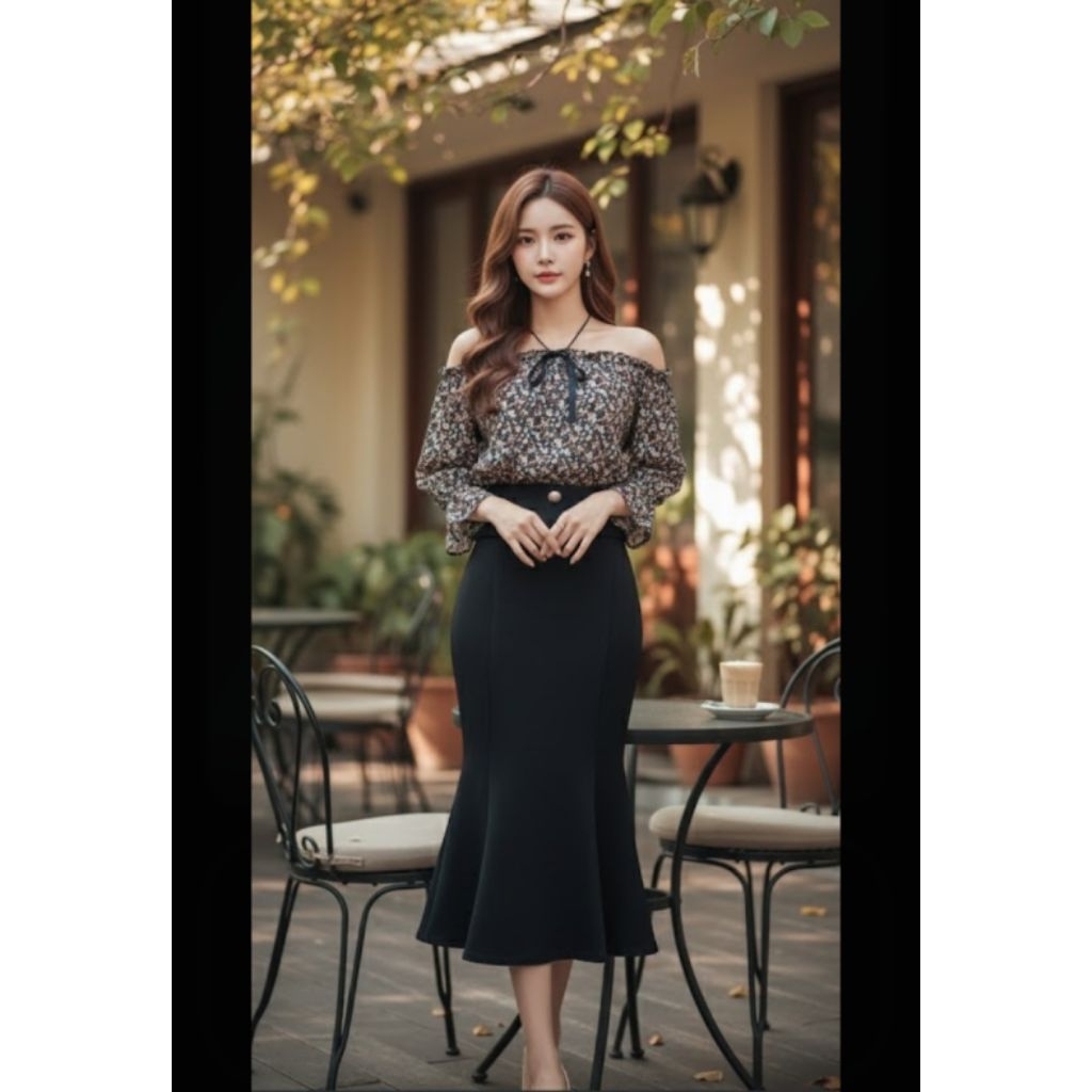 Dress Sabrina Bunga2 Rok scuba