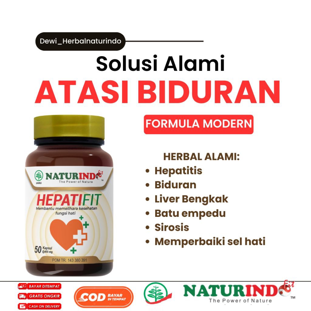 Herbal Naturindo Hepatifit biduran gatal alergi  Jamu Liver Herbal BPOM