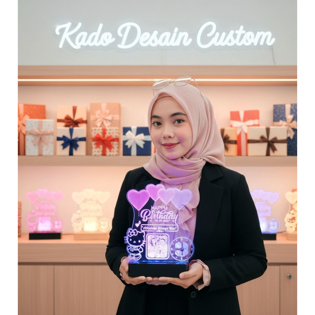 Lampu Hias Akrilik Custom Foto kado ulang tahun unik kado wisuda unik kado anniversary unik kado ula