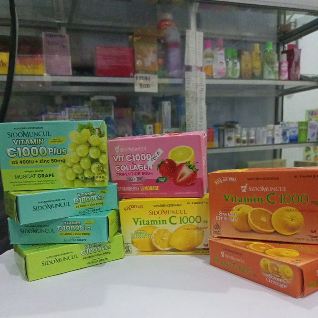 Vitamin C1000 Sidomuncul | vitamin d3 + zinc | vitamin collagen, d3 + zinc