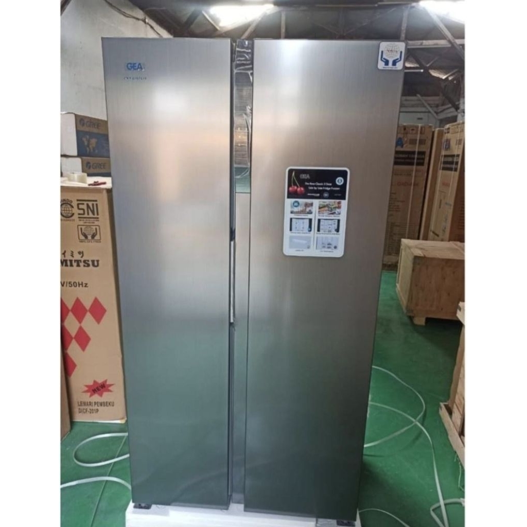 KULKAS SIDE BY SIDE INVERTER GEA G2D 563 INOX