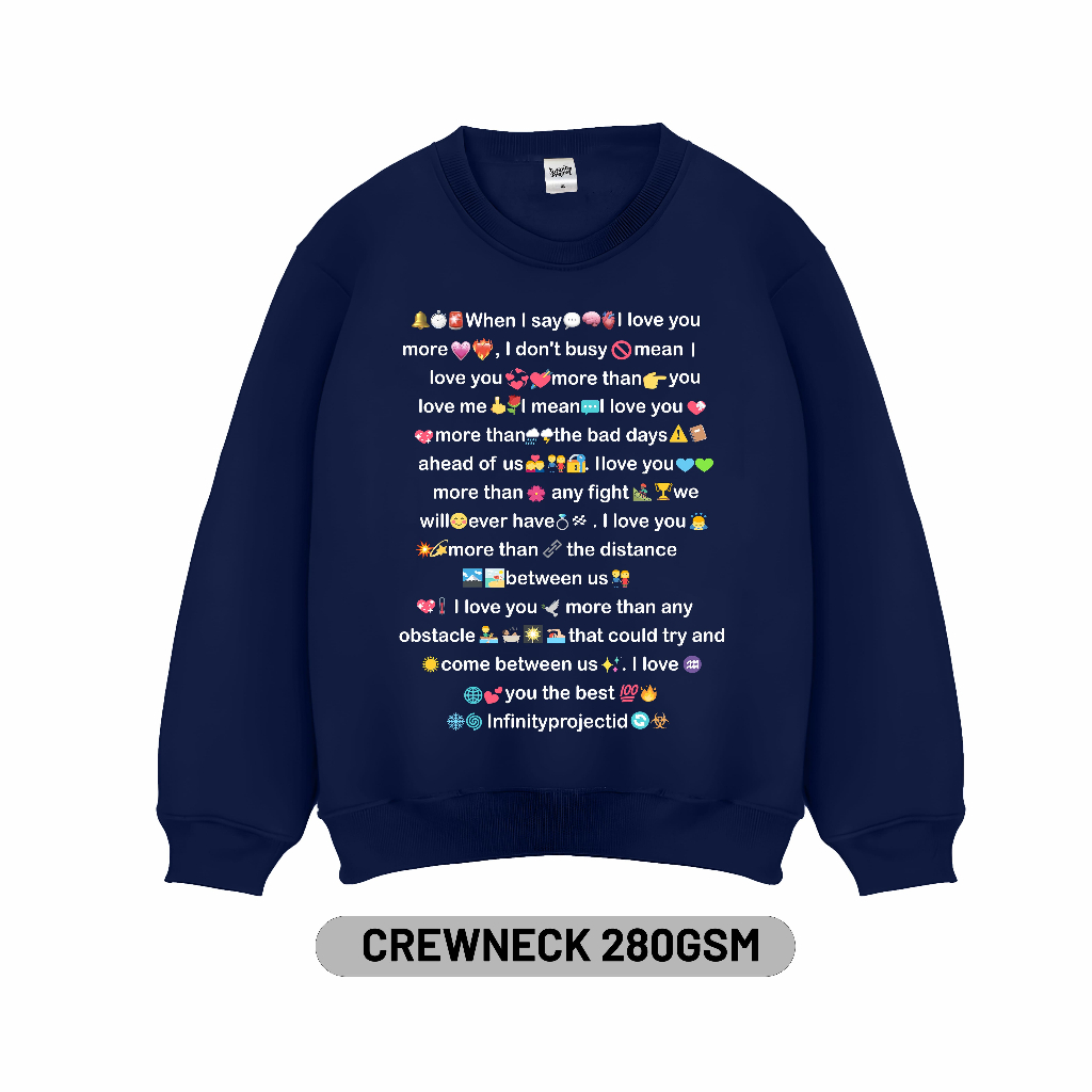Infinity project l Sweater Crewneck Unisex - Collage Crewneck Come Navy