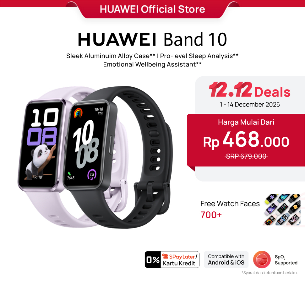 [TOP 1] HUAWEI Band 10 Smartband | Sleek Aluminum Alloy Case | Pro-Level Sleep Analysis | Emotional 